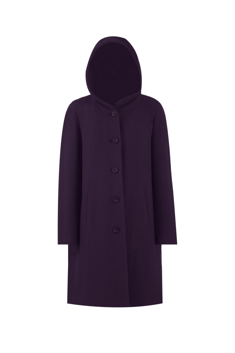 Женское пальто Elema 6-12282-1-164 баклажан
