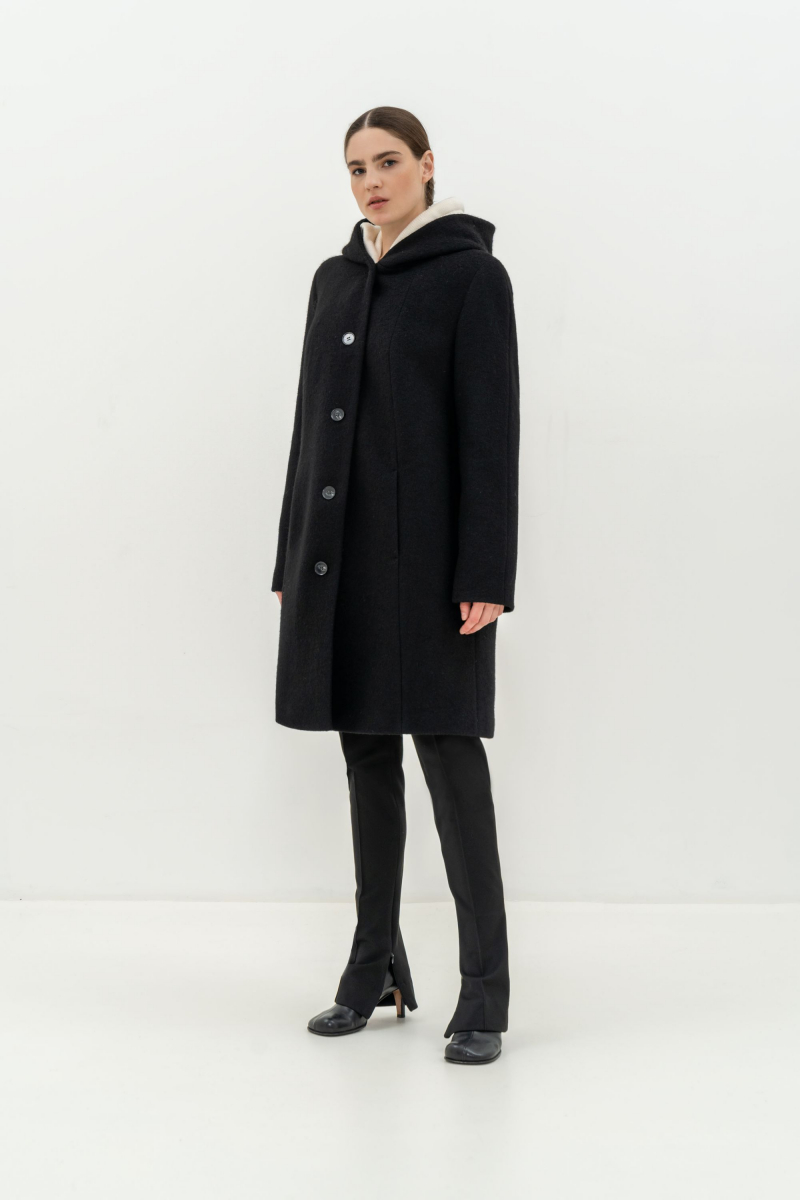 Женское пальто Elema 6-12282-1-164 чёрный