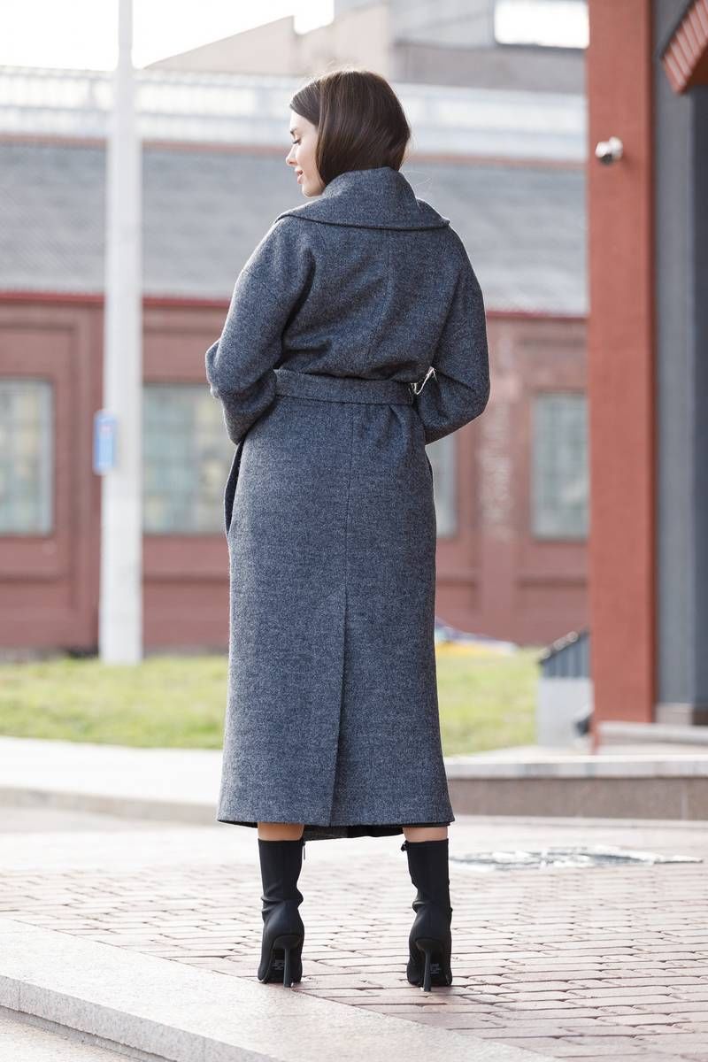 Женское пальто Ivera 7006-1 тем. серый