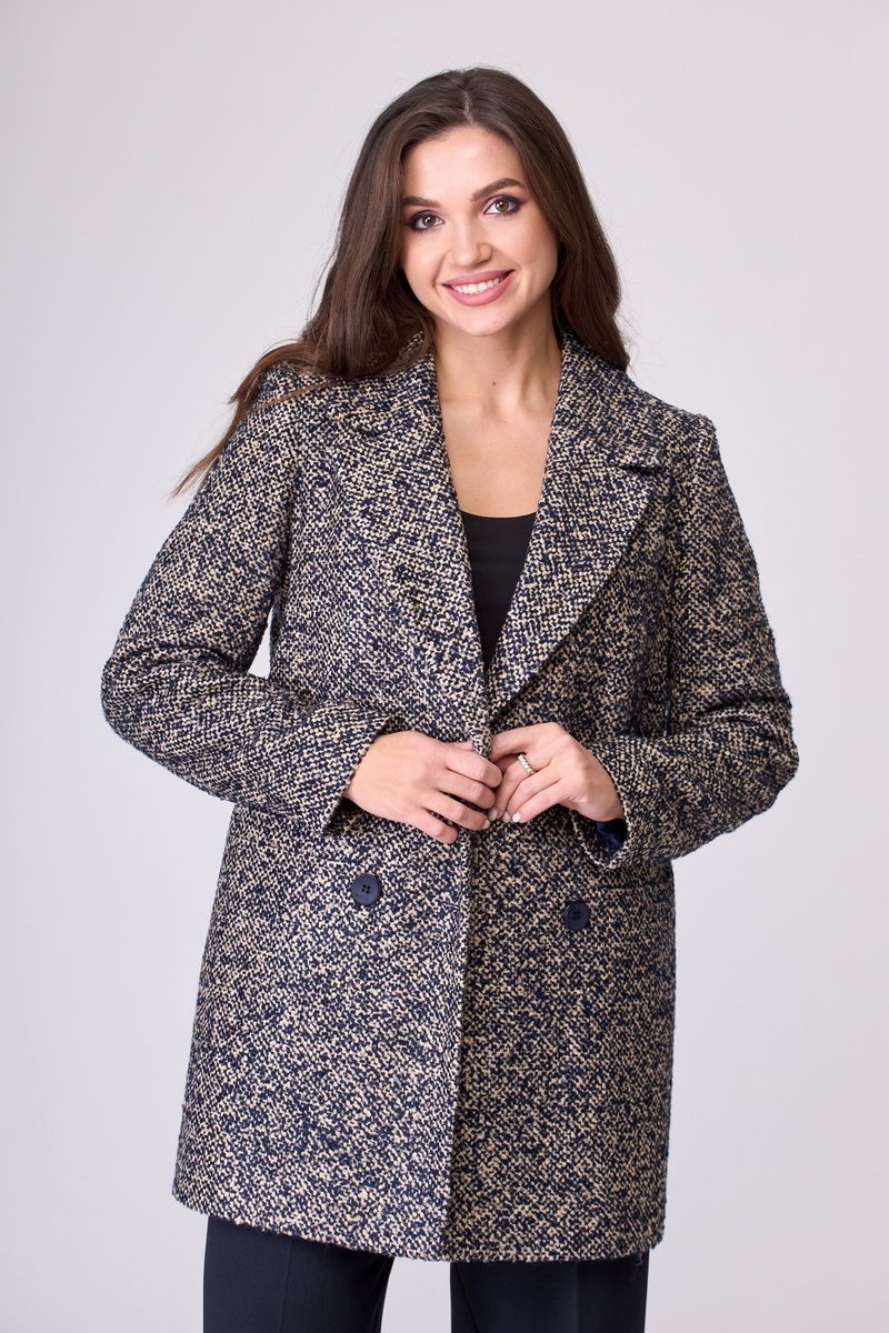 Женское пальто БелЭльСтиль 858-1 27 22 темно-синий