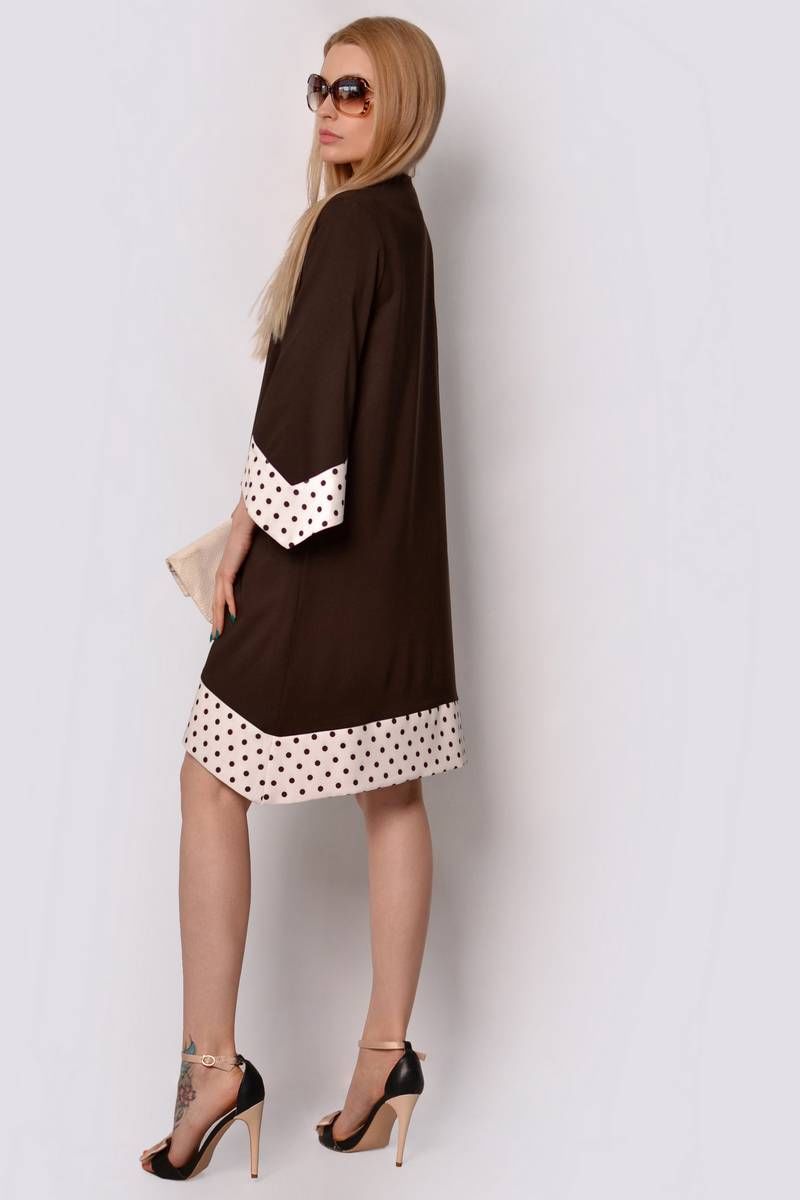 Платья PATRICIA by La Cafe C15005 коричневый,молочный