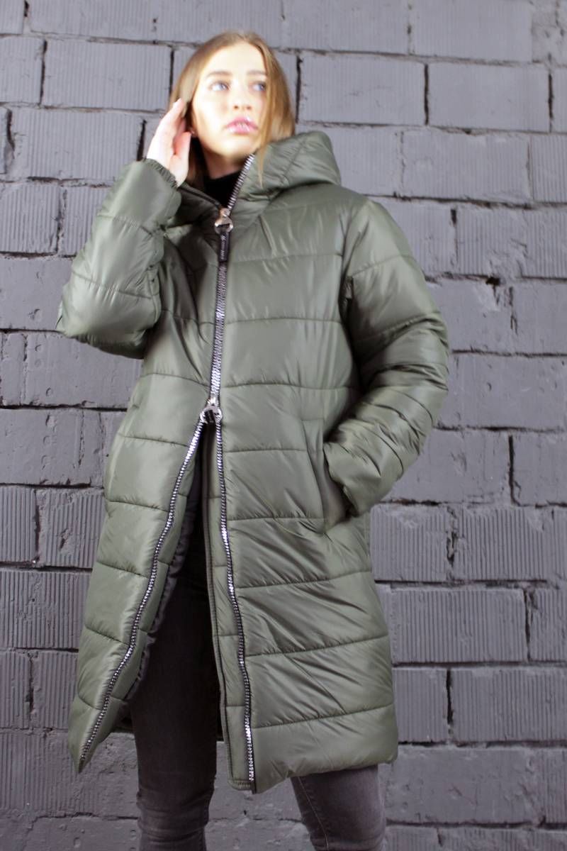 Женское пальто Arisha 8100 темно-оливковый