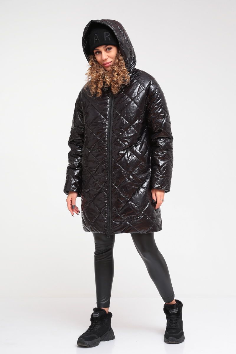 Женская куртка DOGGI 6342 черный-ромб