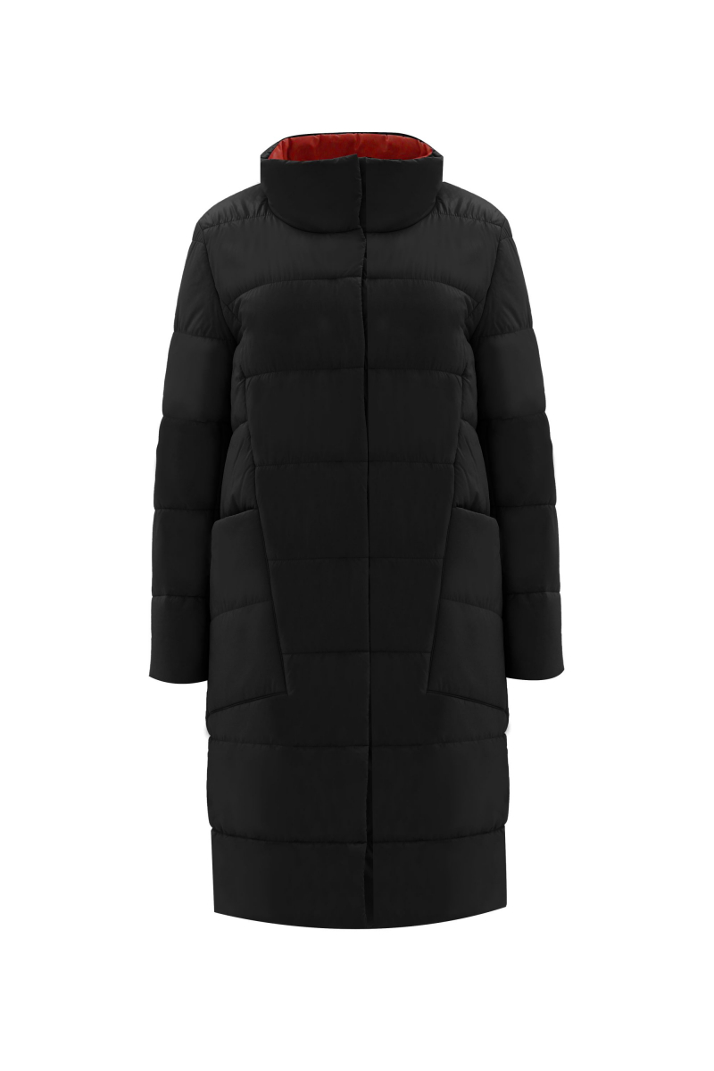 Женское пальто Elema 5-12650-1-170 чёрный/красный