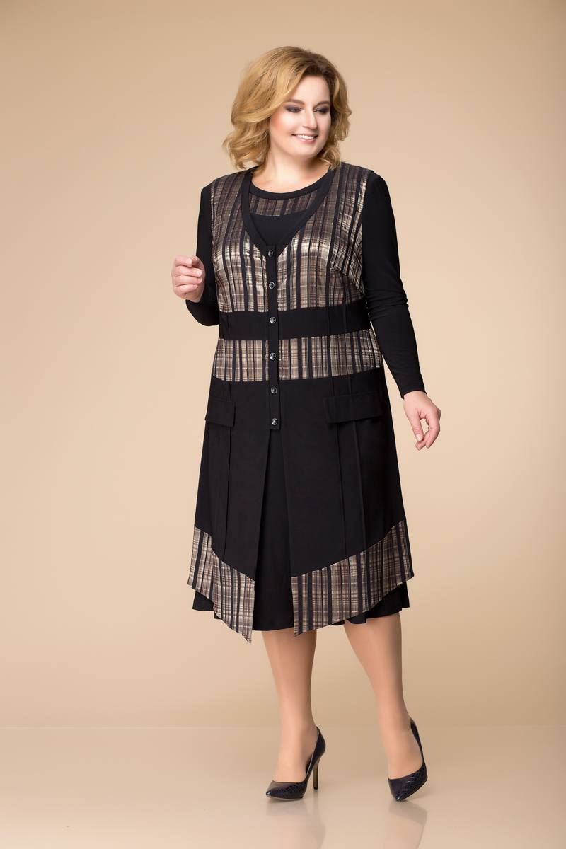 Комплекты с платьем Romanovich Style 3-1261 черный/коричневый