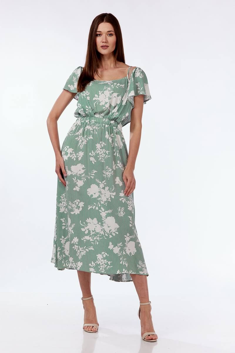 Платья Lady Style Classic 1898 зеленый_с_молочным