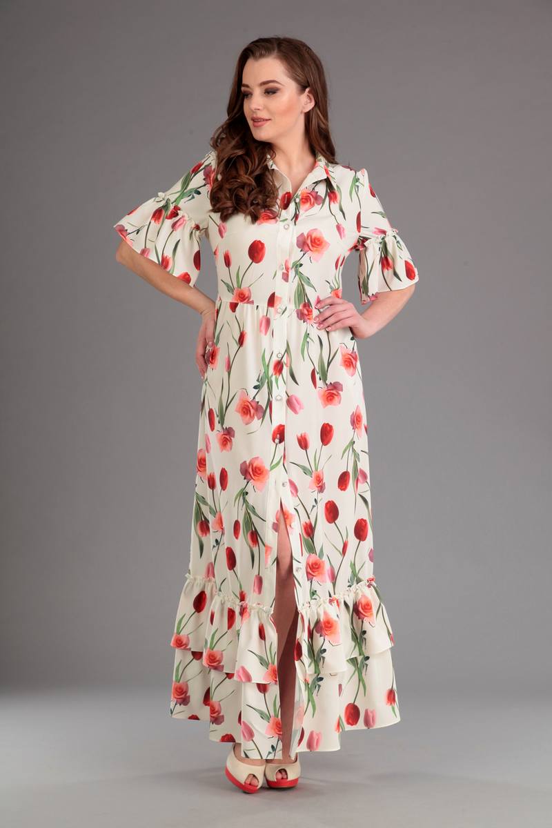 Платья Liona Style 579 молочный