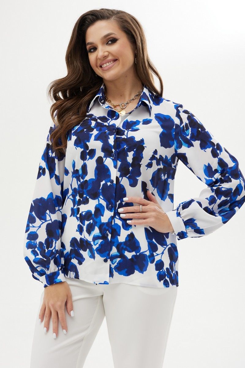 Блузы MALI 623-074 голубые_цветы