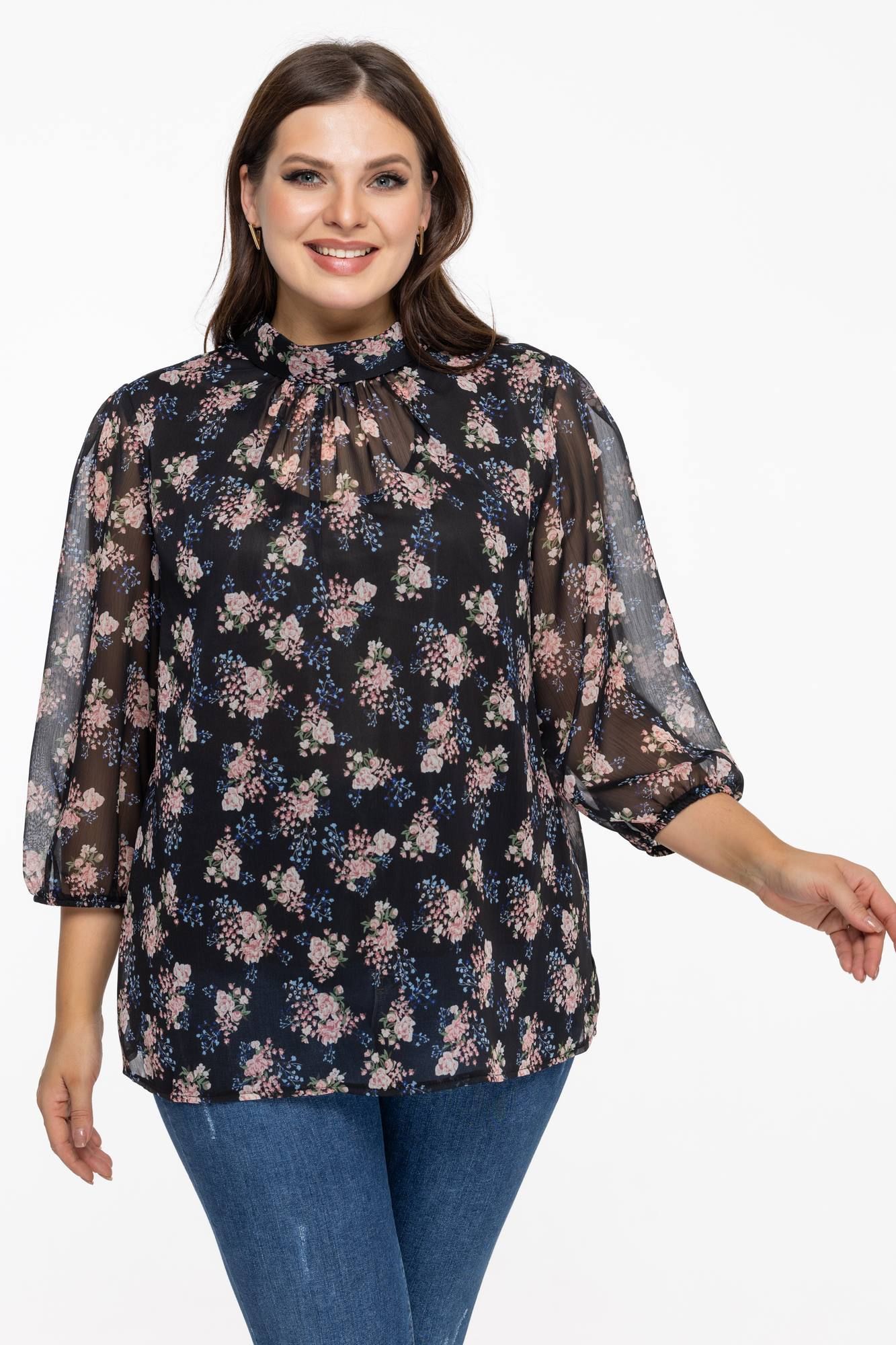 Блузы Avila 0822 розово-черный