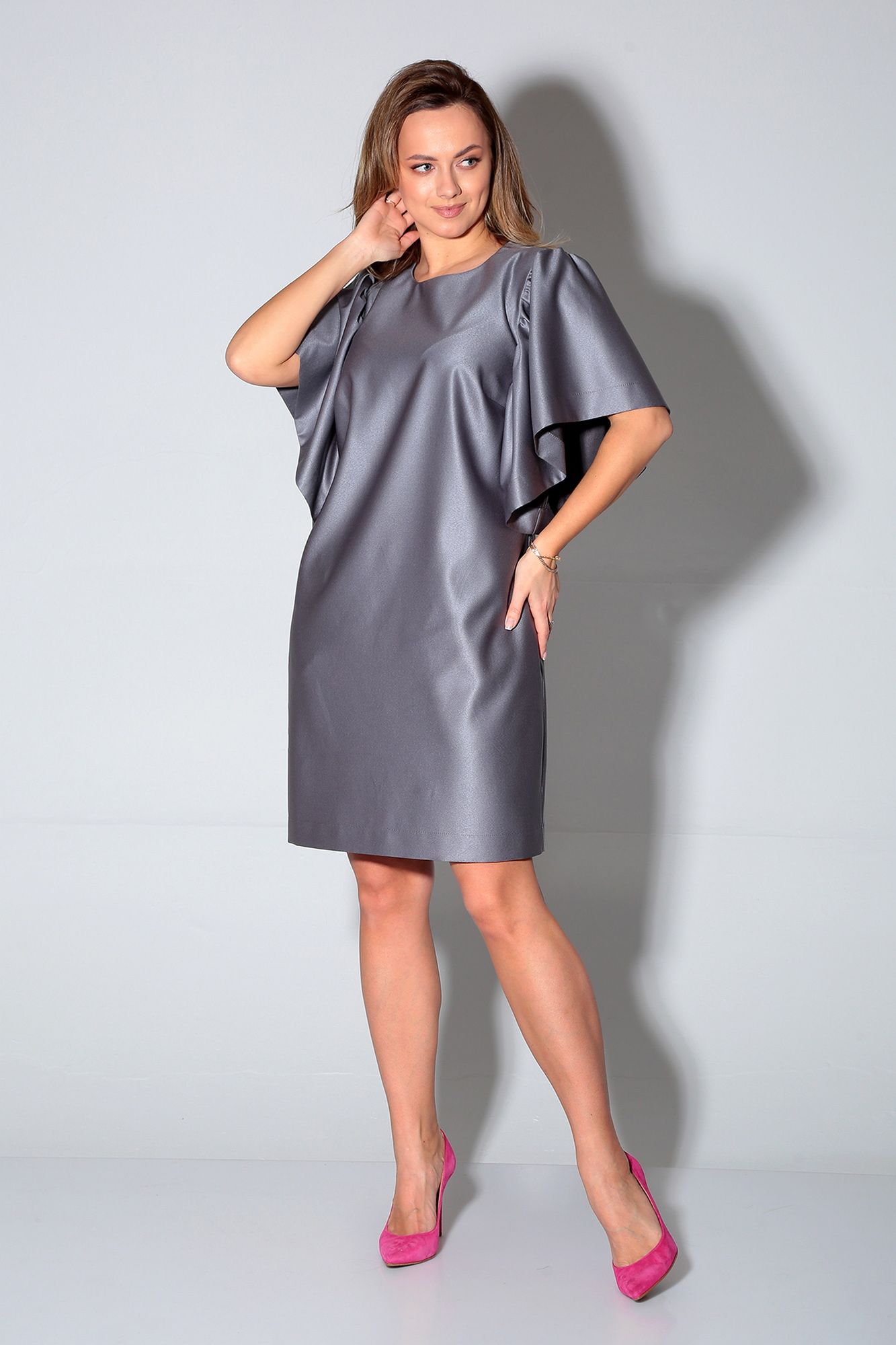 Платья Liona Style 870 серый-металлик