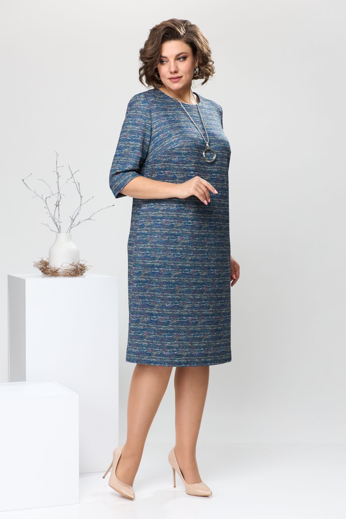 Платья и сарафаны Romanovich Style 1-2639 синий_меланж