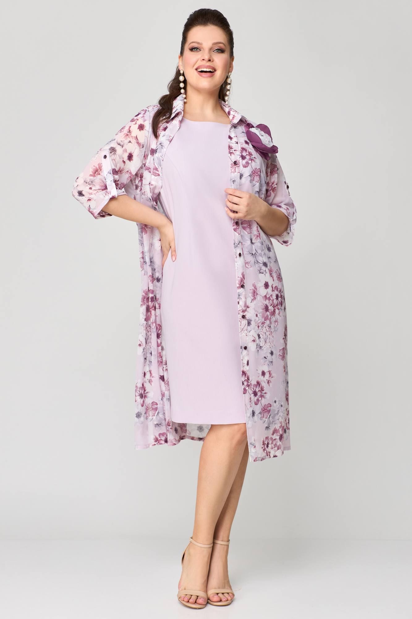 Комплекты с платьем Мишель стиль 1188 розово-сиреневый