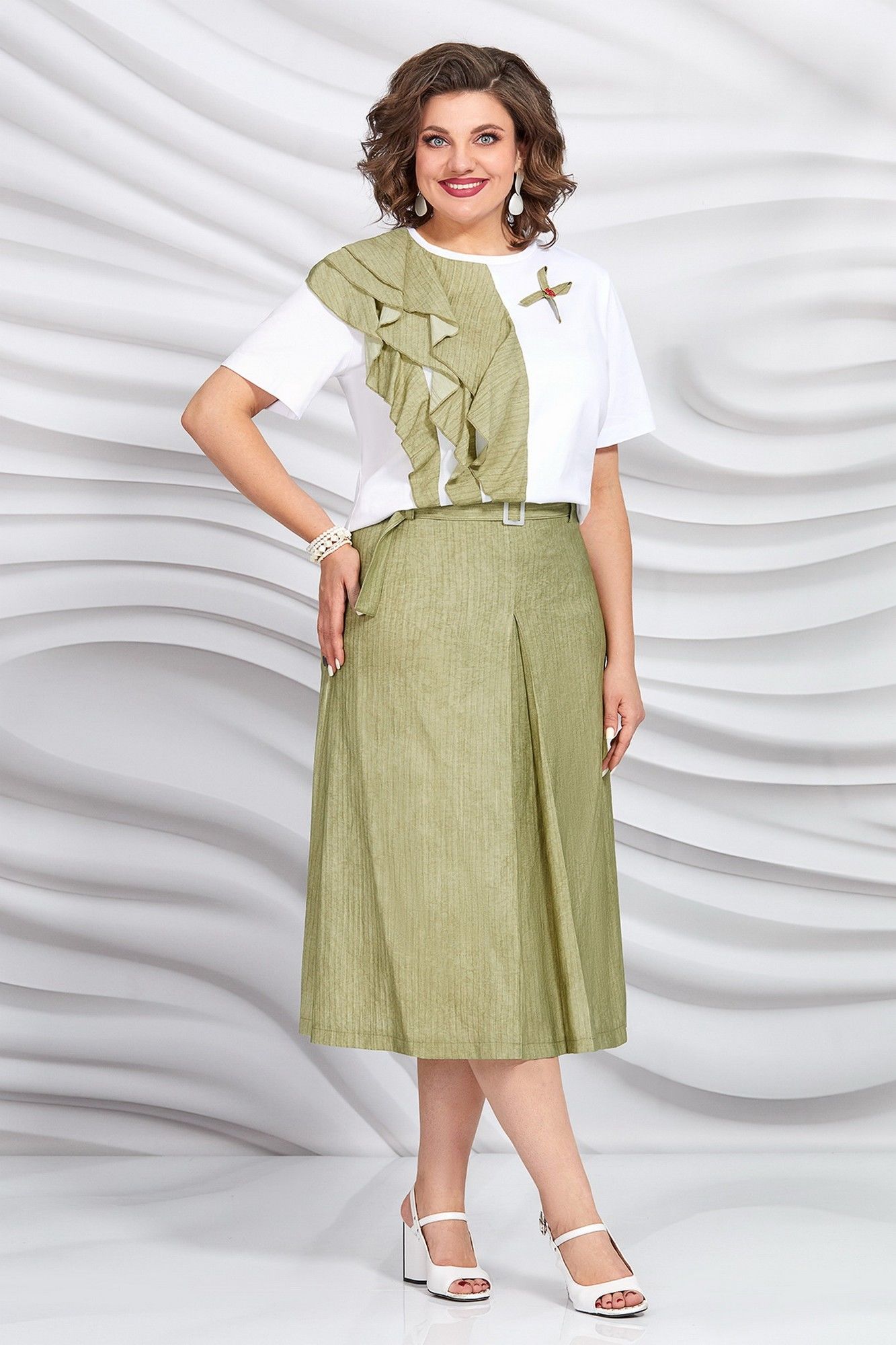 Комплекты юбочные Mira Fashion 5423-4 хаки