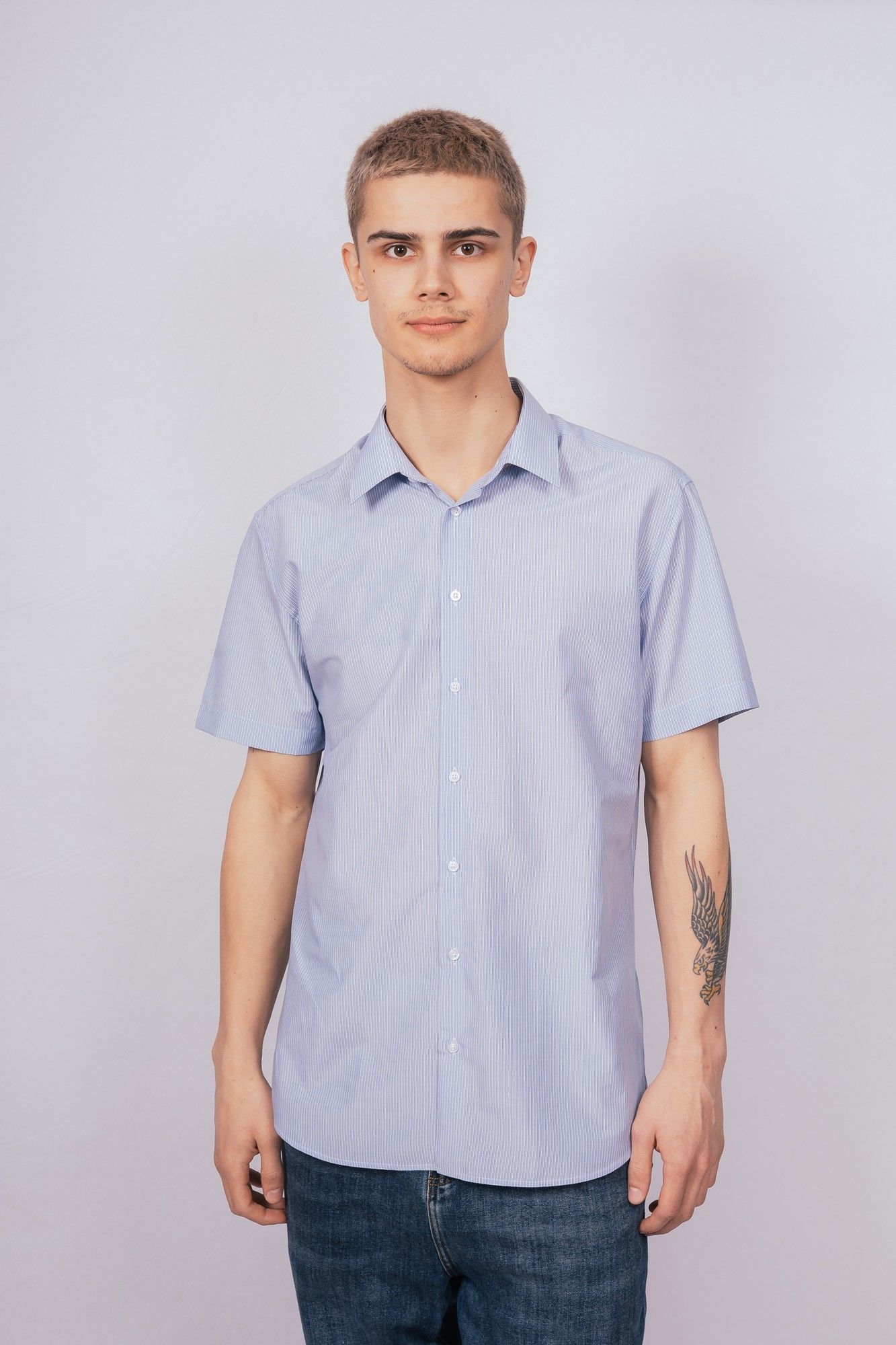 Рубашки с коротким рукавом Nadex 01-047521/304-24 сине-белый