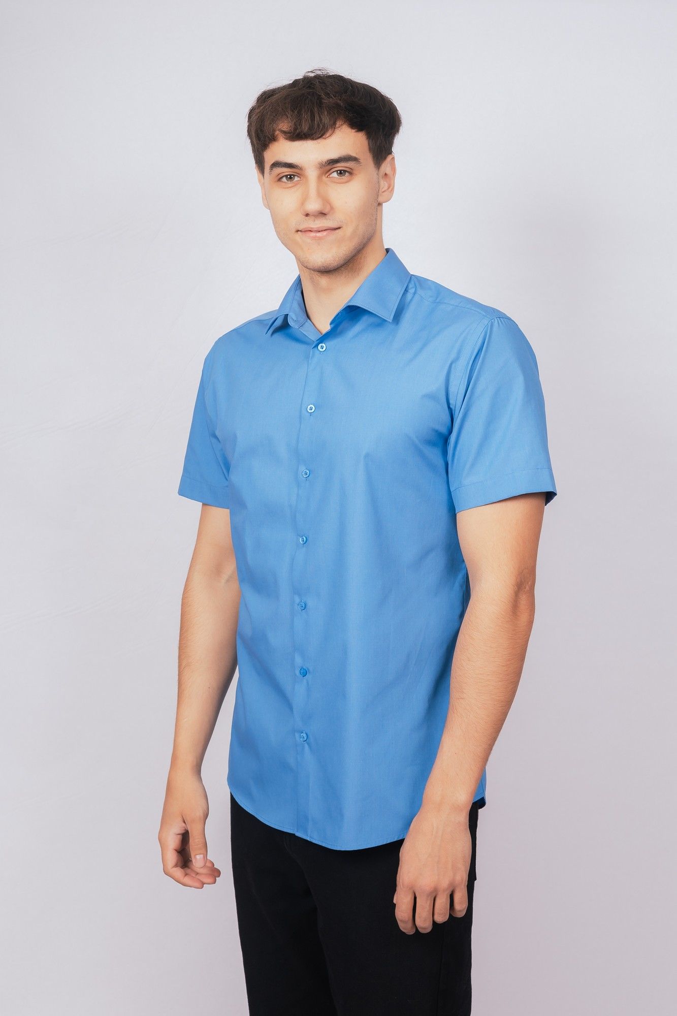 Рубашки с коротким рукавом Nadex 01-088721/204-24 светло-джинсовый
