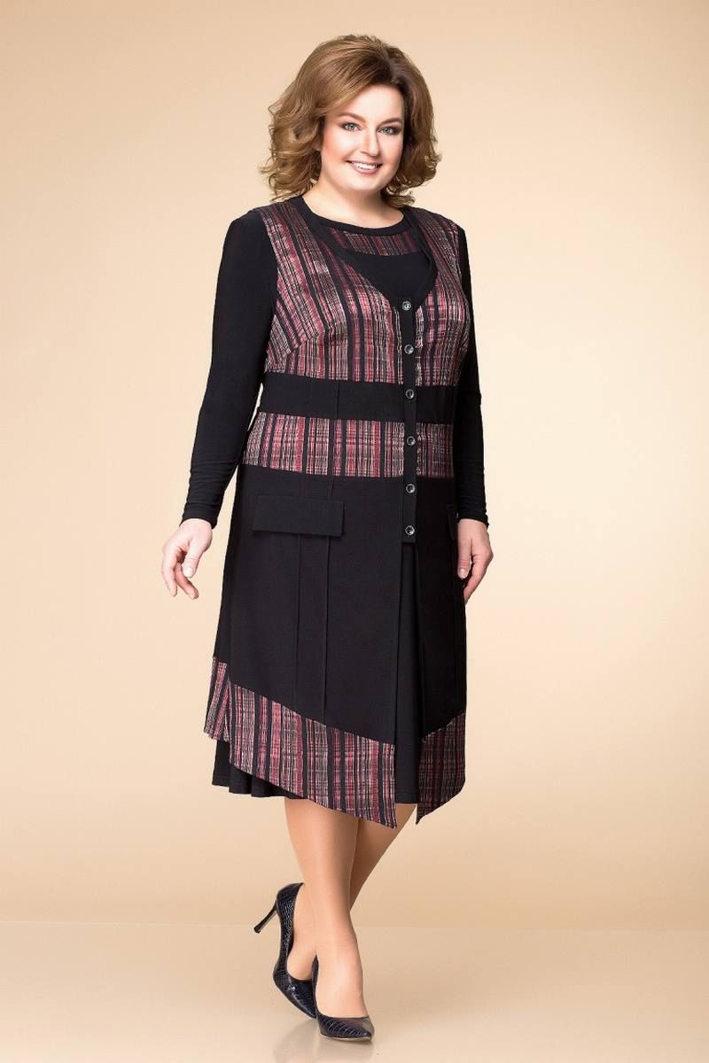 Комплекты с платьем Romanovich Style 3-1261 черный/бордо