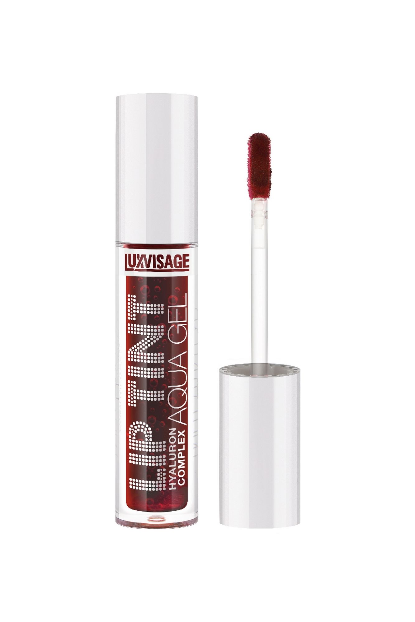 Блески и тинты LUXVISAGE LIP_TINT_AQUA_GEL_hyaluron_complex 04 бордовый (rosewood)