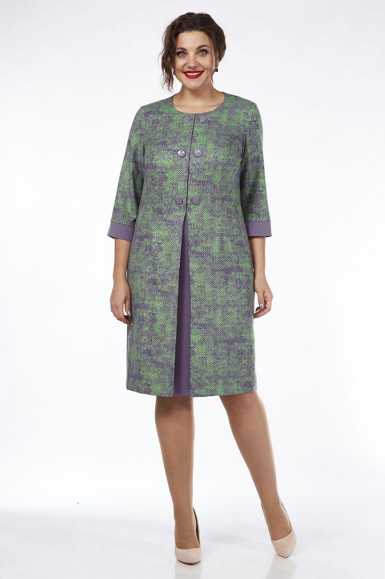 Платья Lady Style Classic 1758/4 зеленый_сиреневый