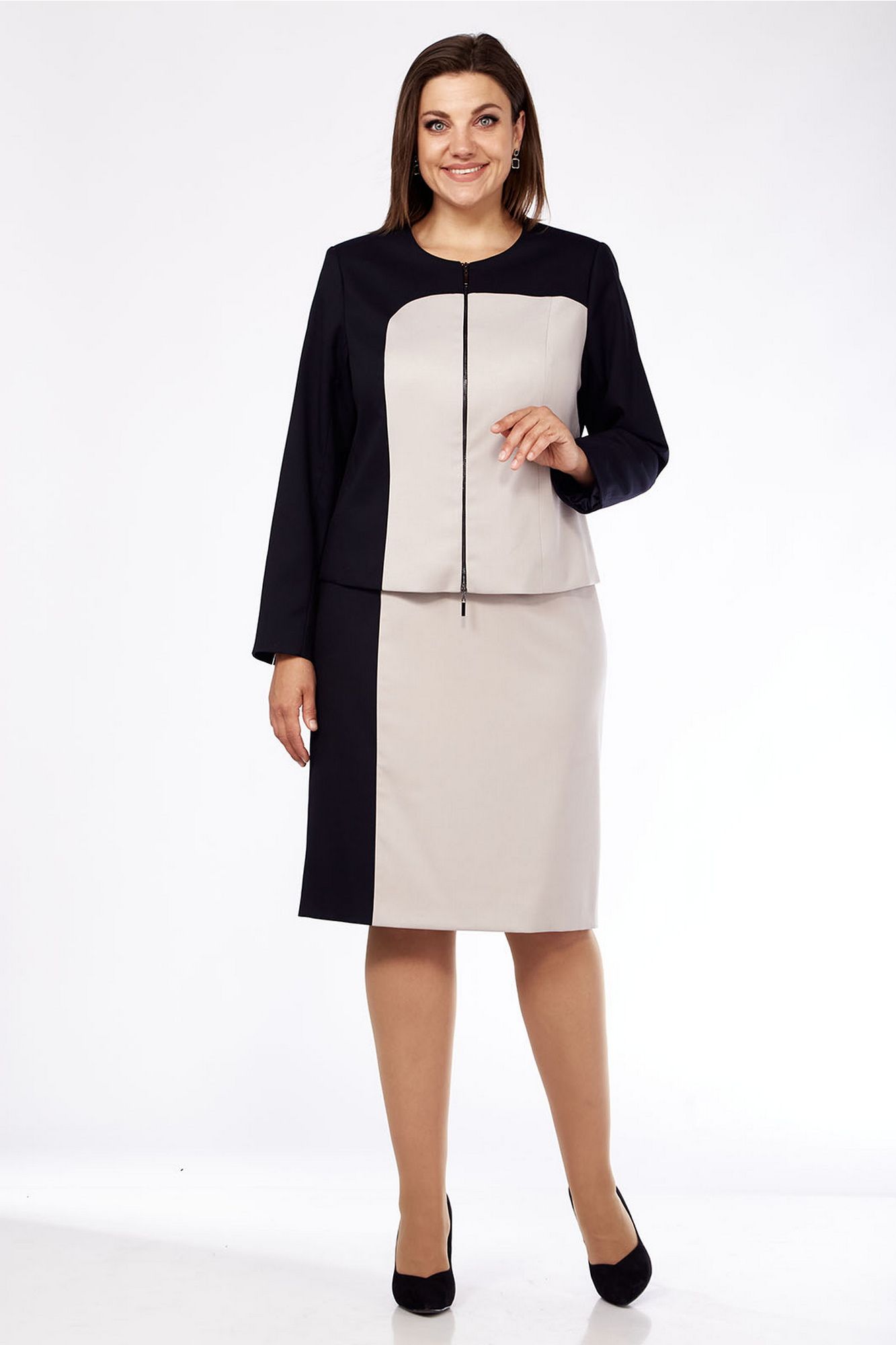 Юбочные костюмы Lady Style Classic 2737 черный_бежевый