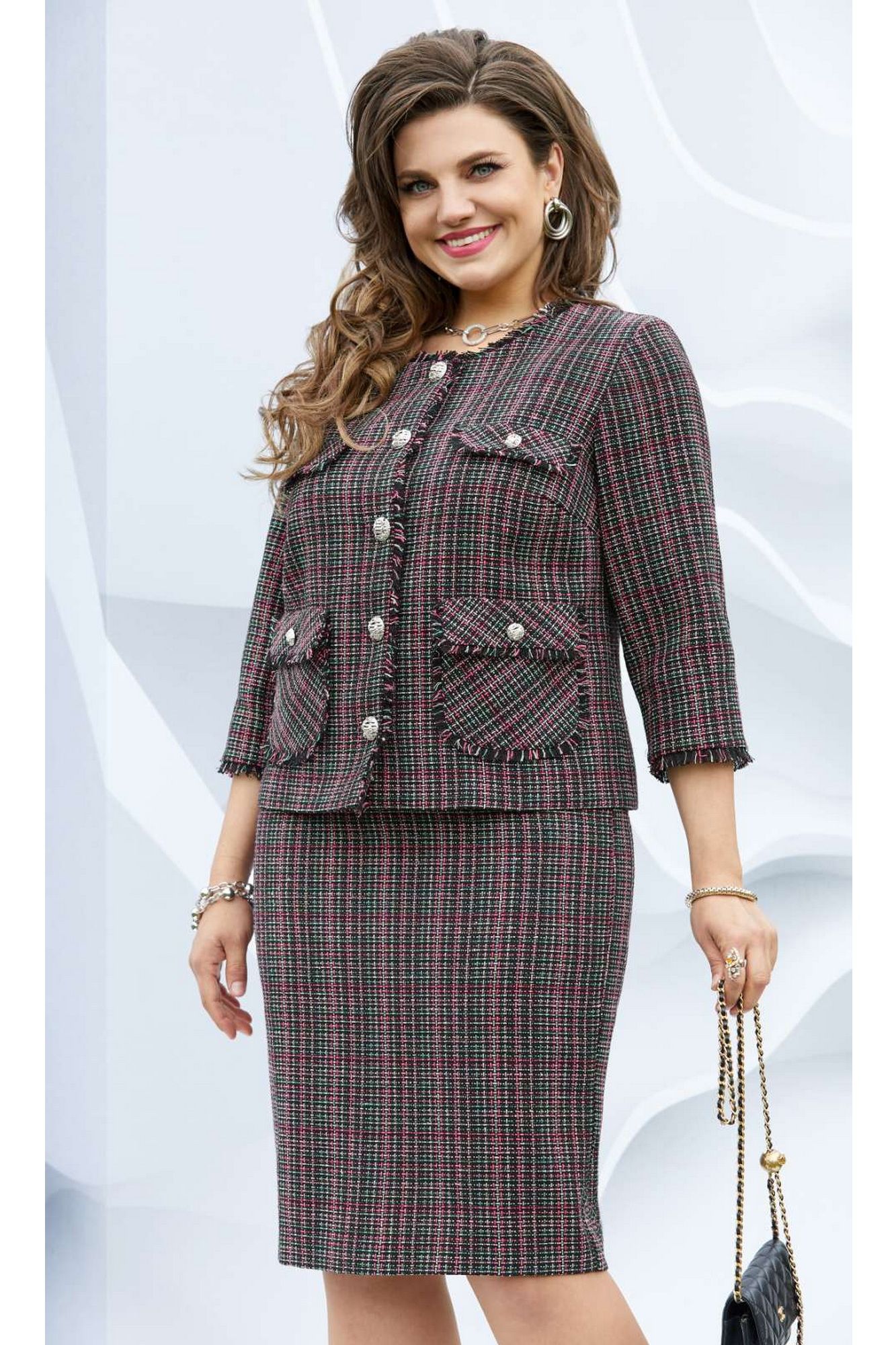 Юбочные костюмы Vittoria Queen 22383 клетка_меланж