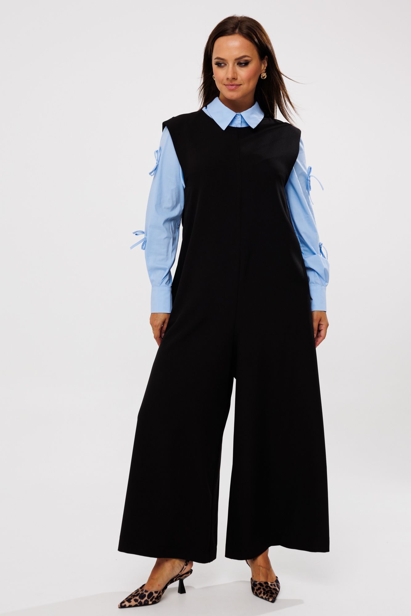 Комплекты брючные Mubliz 191 черный-голубой