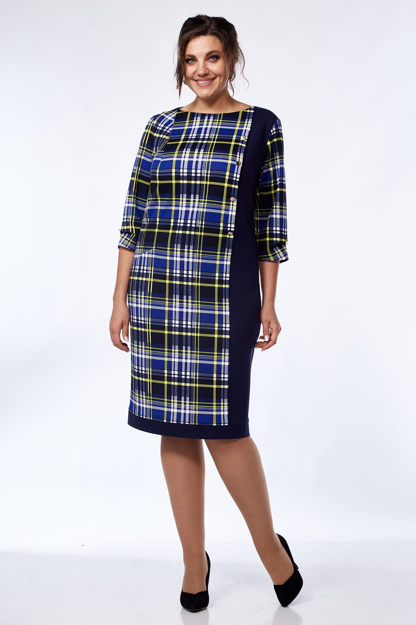 Платья Lady Style Classic 955/7 синий_желтый
