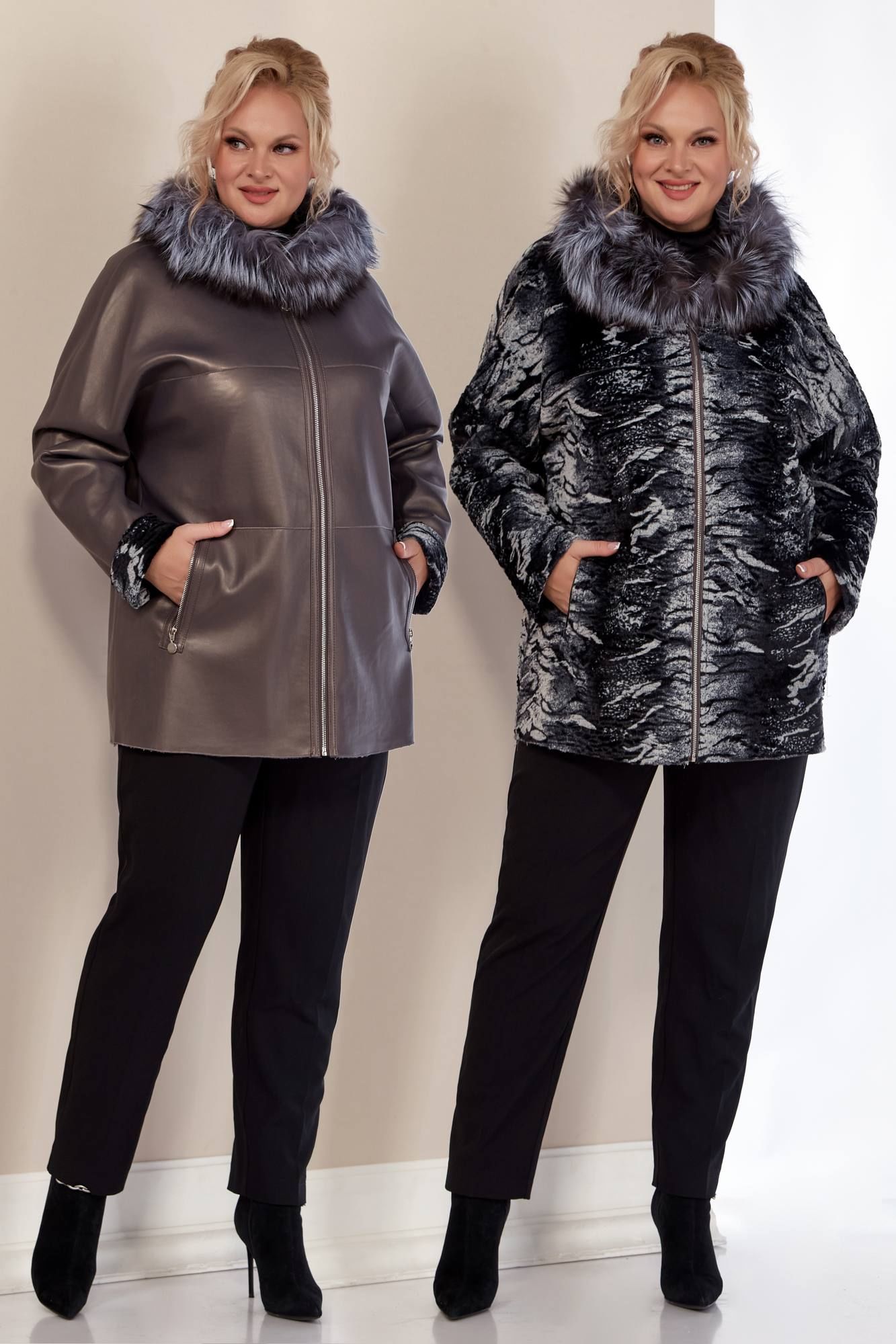 Шубы и дублёнки Shetti 2158 баклажан