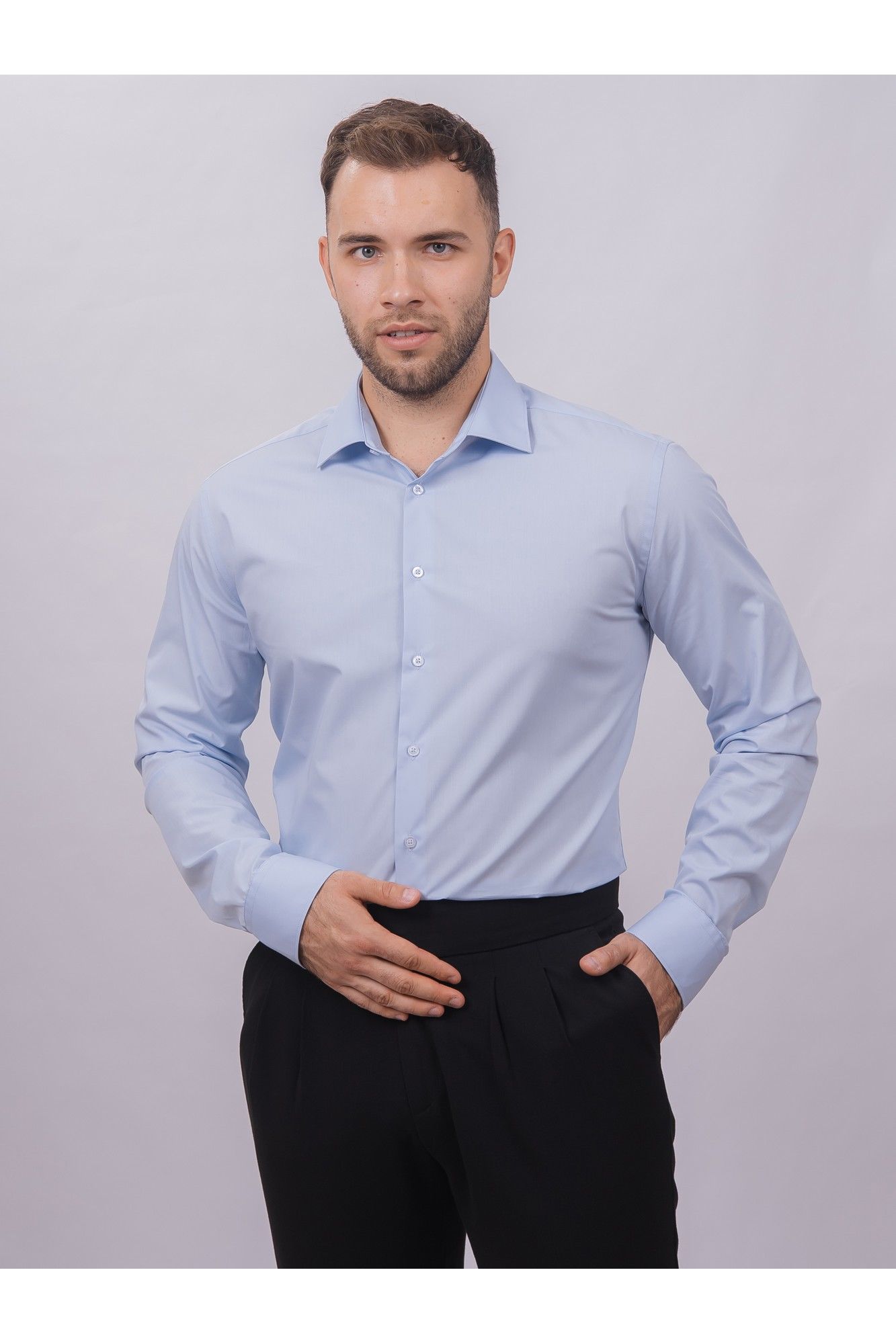 Рубашки с длинным рукавом Nadex 01-094811/204-24 светло-голубой