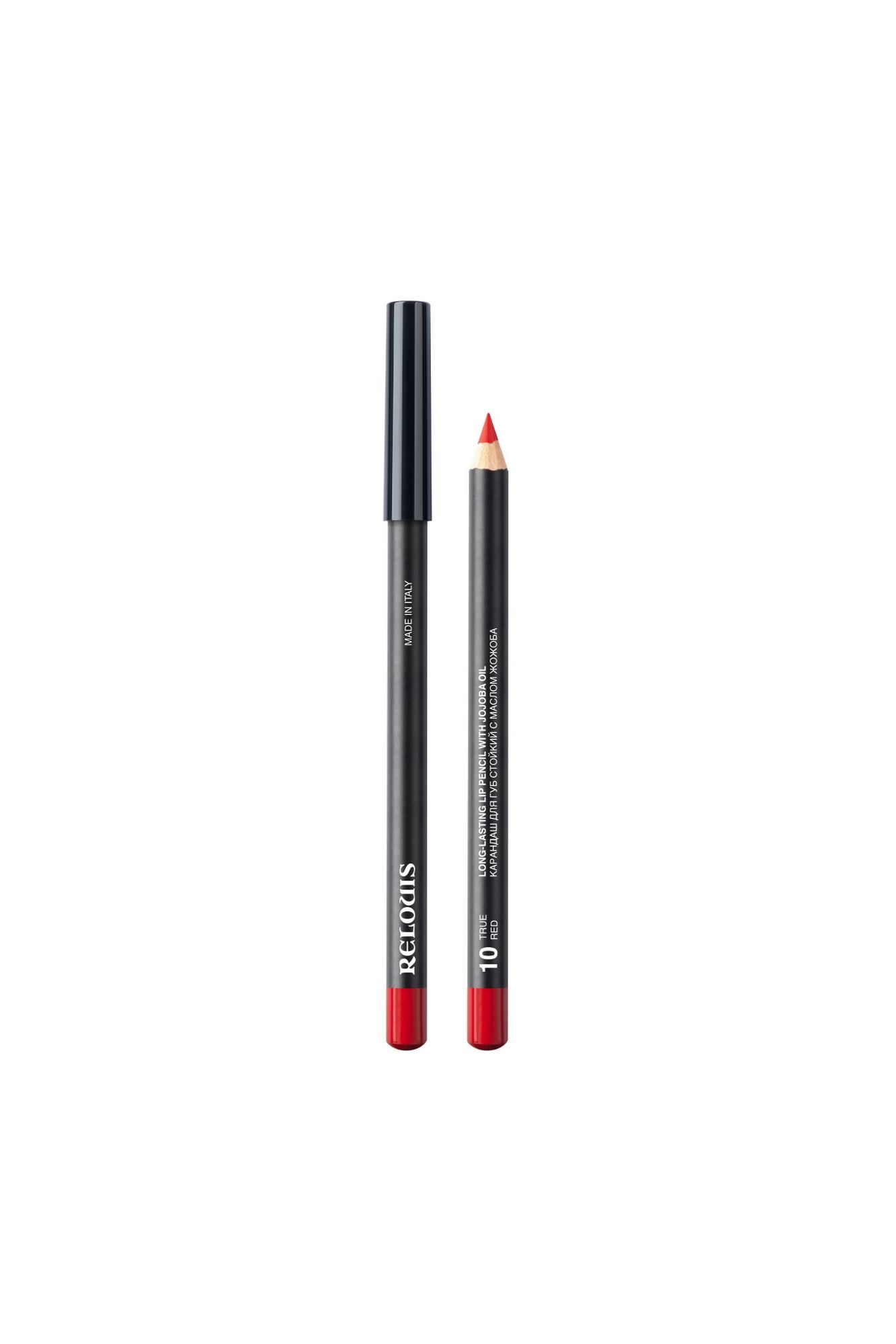Карандаши для губ Relouis LONG-LASTING LIP PENCIL WITH JOJOBA OIL 10 TRUE RED
