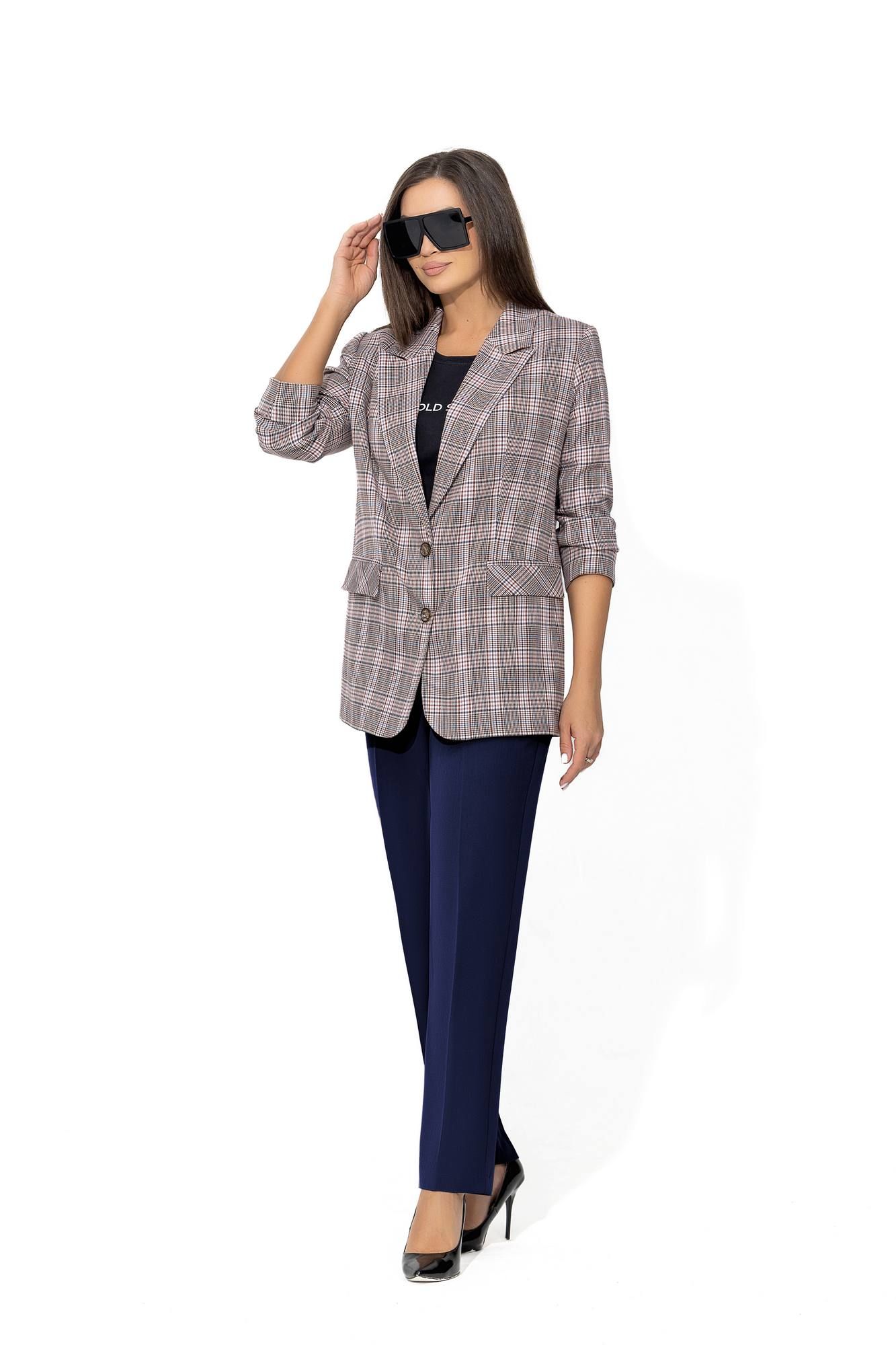 Брючные костюмы Gold Style 2666 клетка_синий