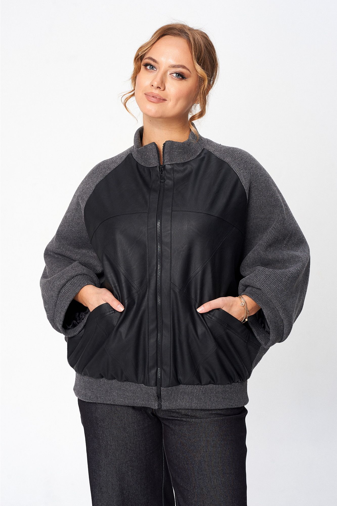 Джемперы Liona Style 884 черный-серый