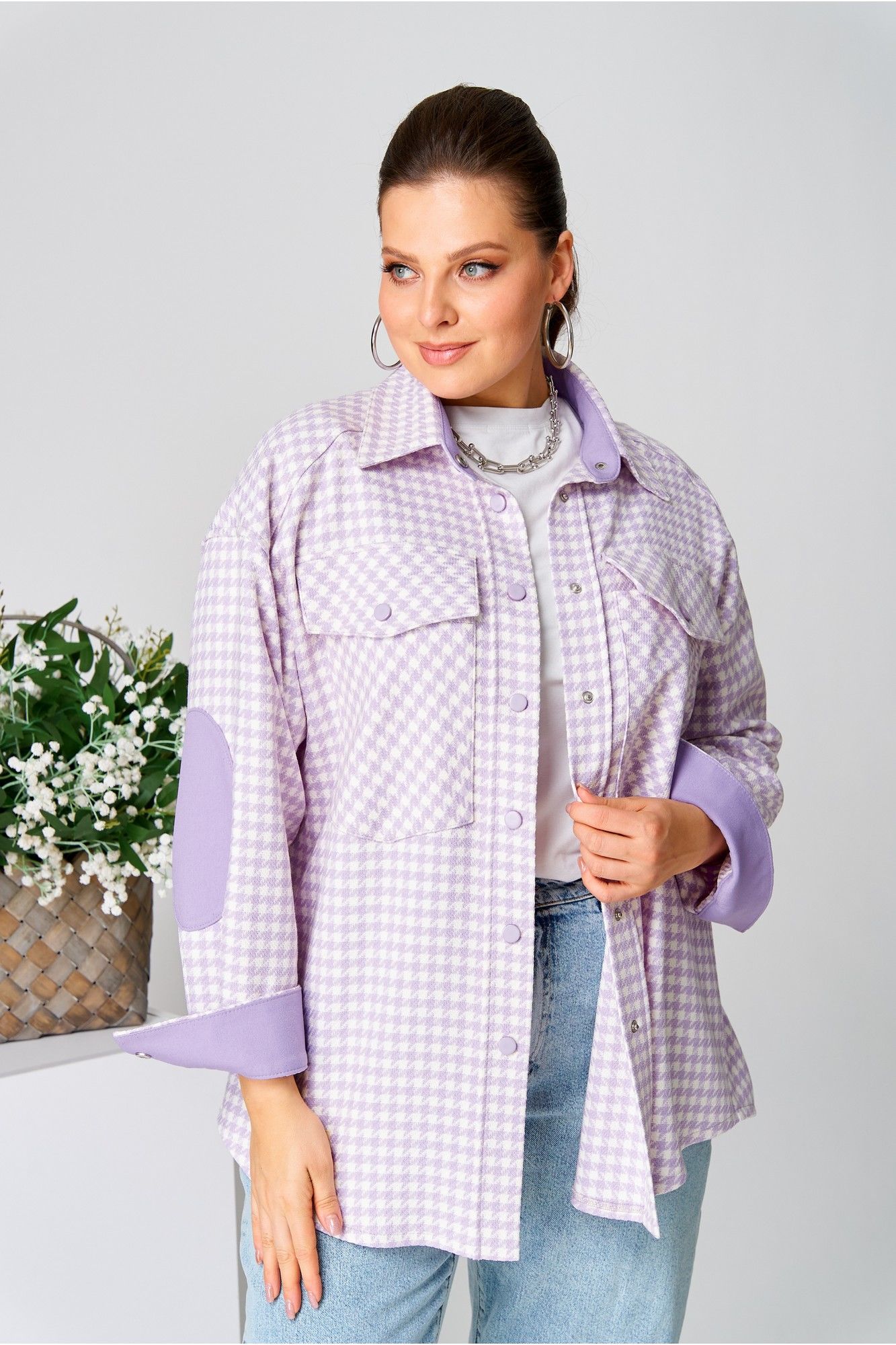 Рубашки AVA fashion М-107 лавандовый