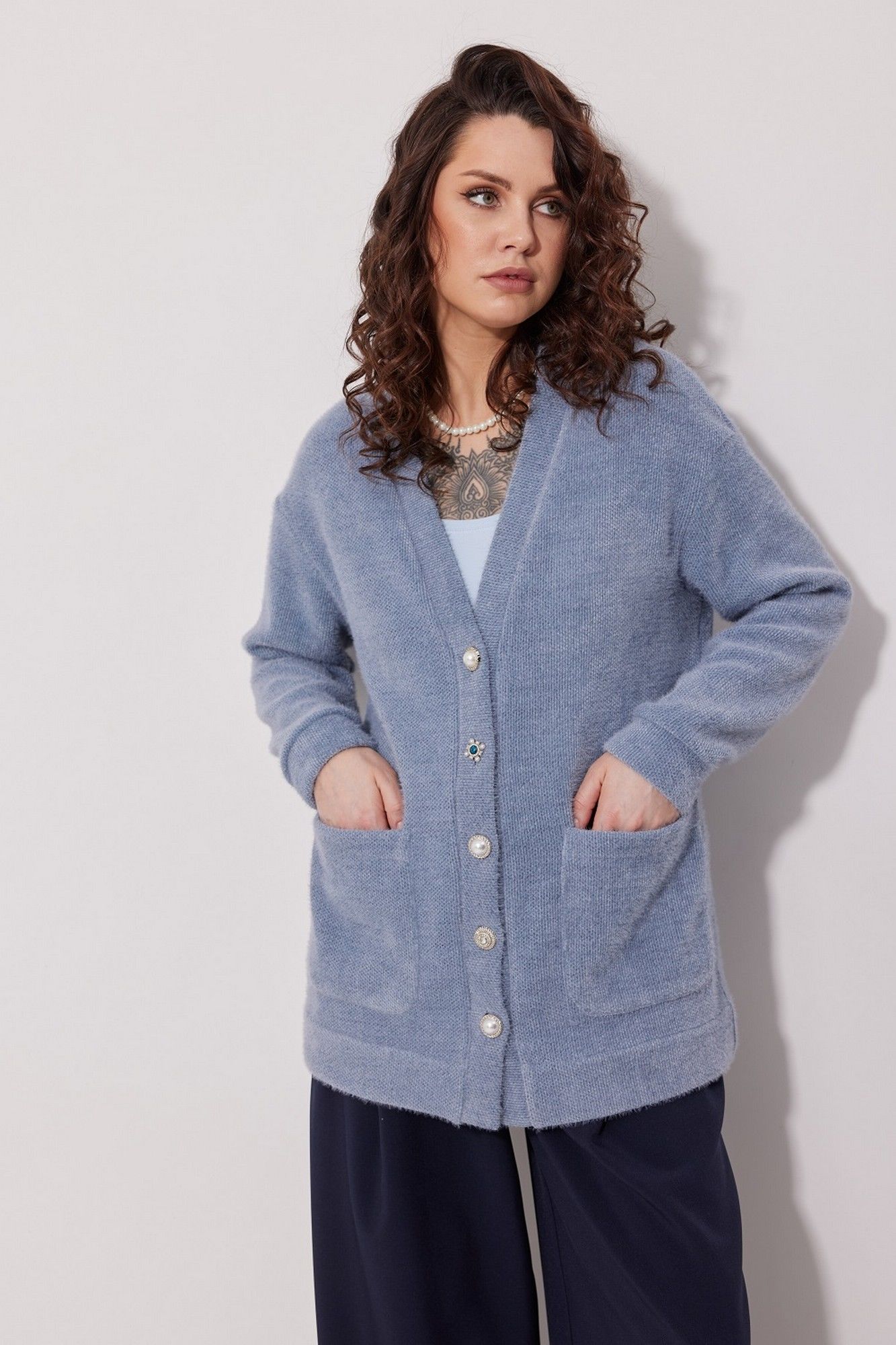Кардиганы MG Wear 1005 голубой