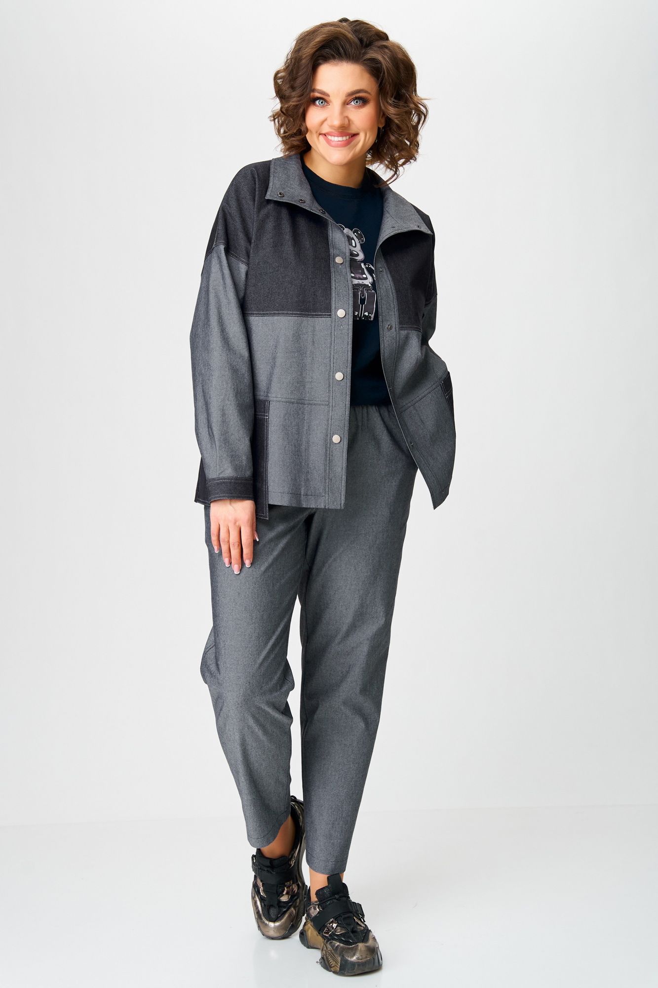 Комплекты брючные Aira Style 24221 серый_графит