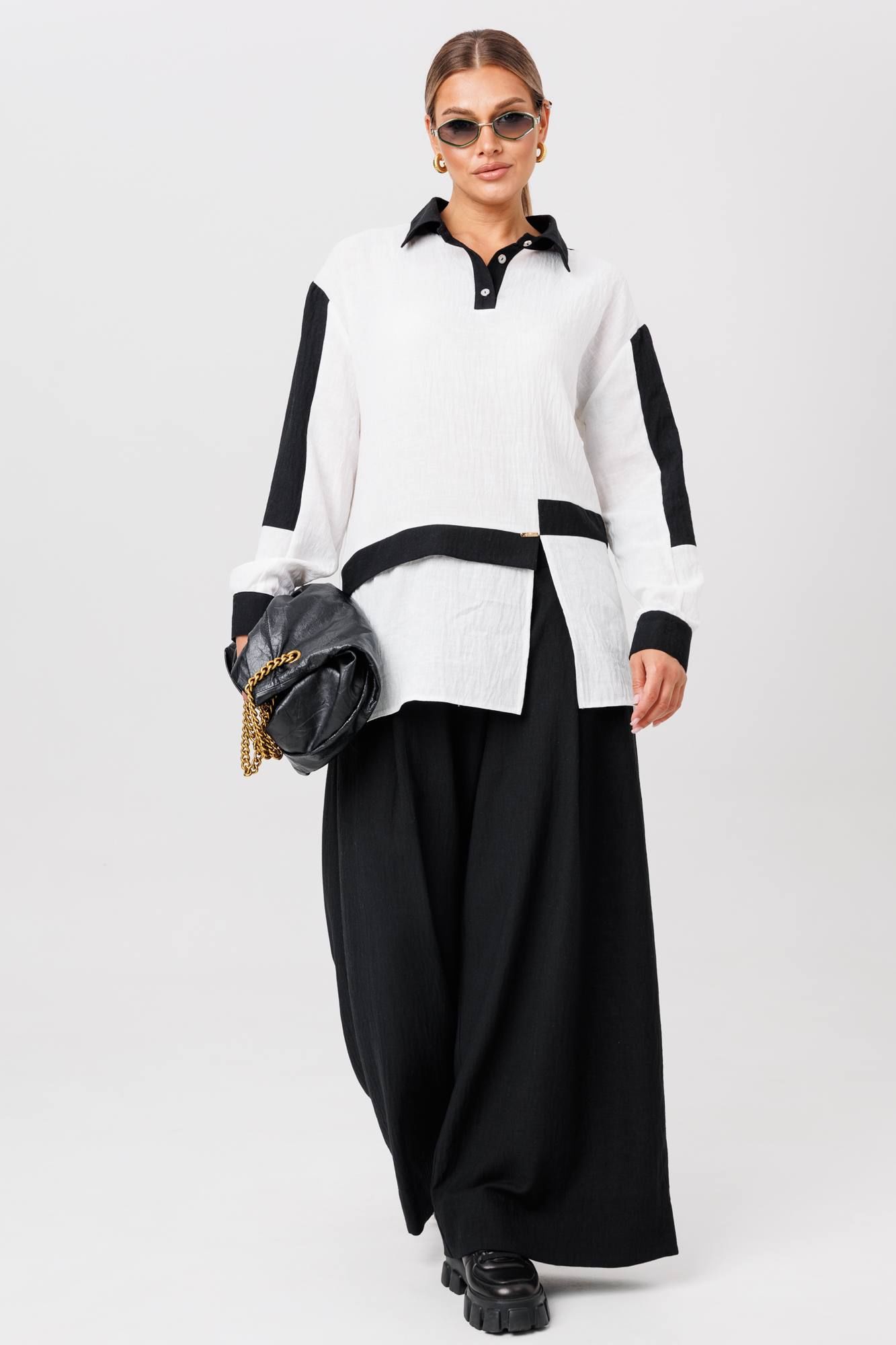 Комплекты брючные Anastasia 1242 бело-черный