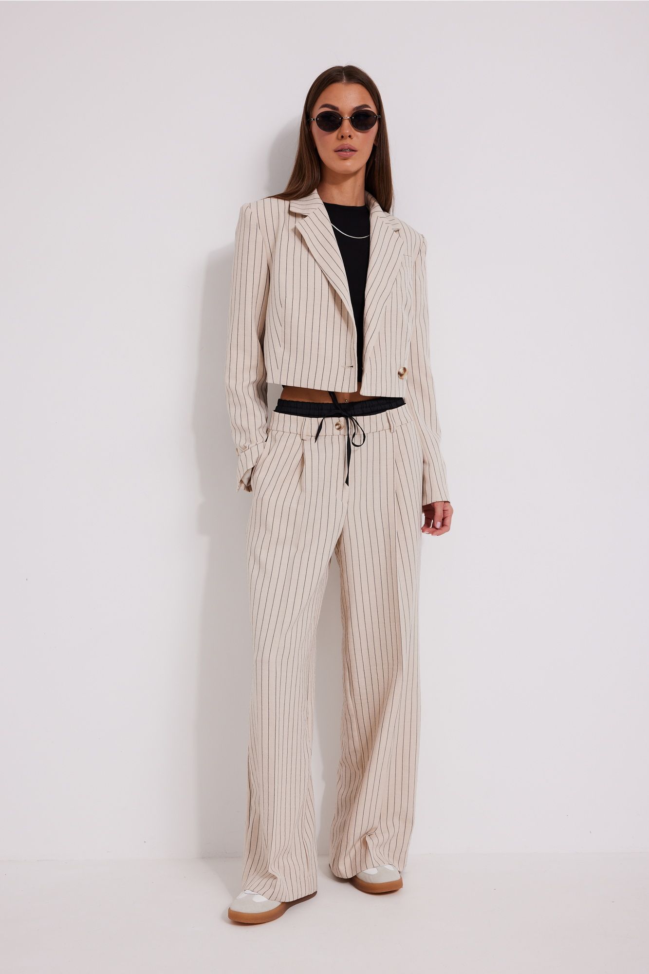 Комплекты брючные N.O.W. 1598 беж_полоска_черный