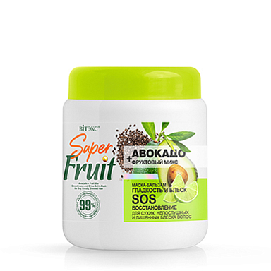 Маски для волос Belita SuperFRUIT АВОКАДО+фрукт.микс Маска-бальзам д/волос ГЛАДКОСТЬ и БЛЕСК