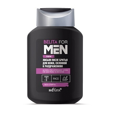 Тоники и лосьоны Belita Белита for Men-Лосьон п/бритья д/кожи, склонной к раздраж,без спирта