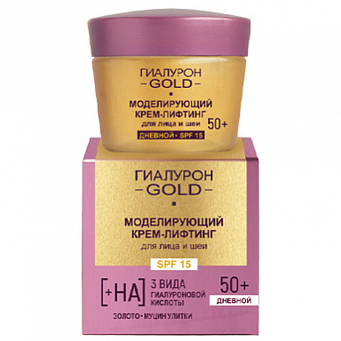 Кремы для лица Belita ГИАЛУРОН GOLD Крем-лифтинг ДНЕВНОЙ 50+ д/лица и шеи SPF 15