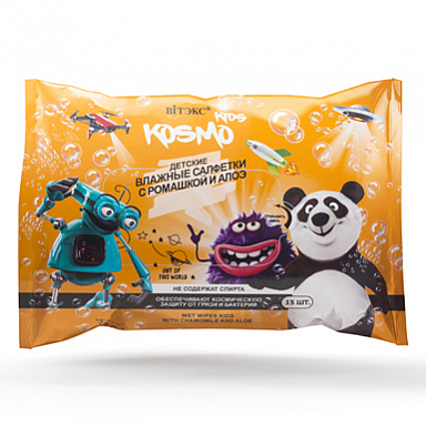 Для рук и ногтей Belita Салфетки влажные KOSMO kids Детские с ромашкой и алоэ, 15шт