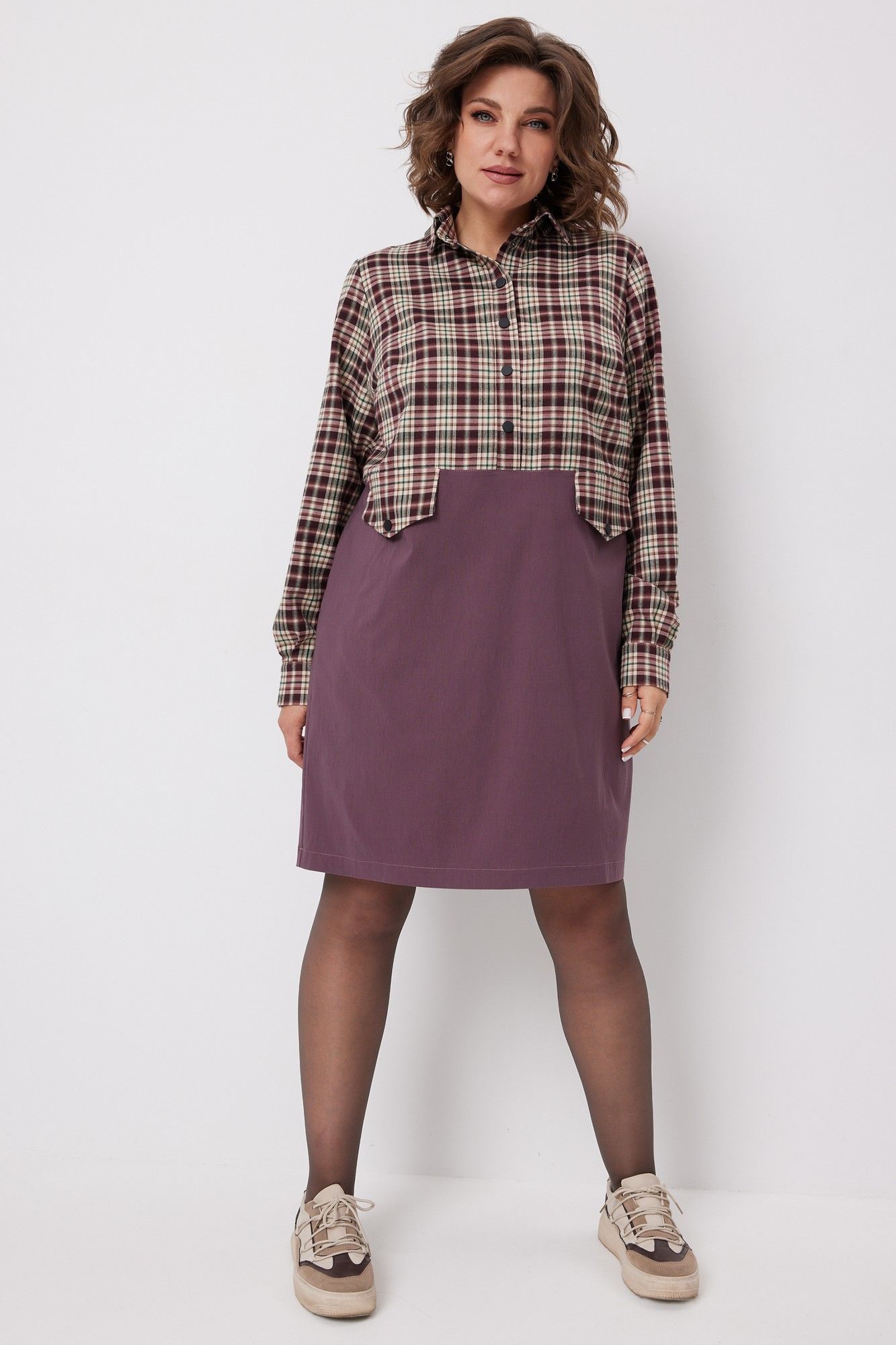 Платья BegiModa 1058 виноградная_клетка