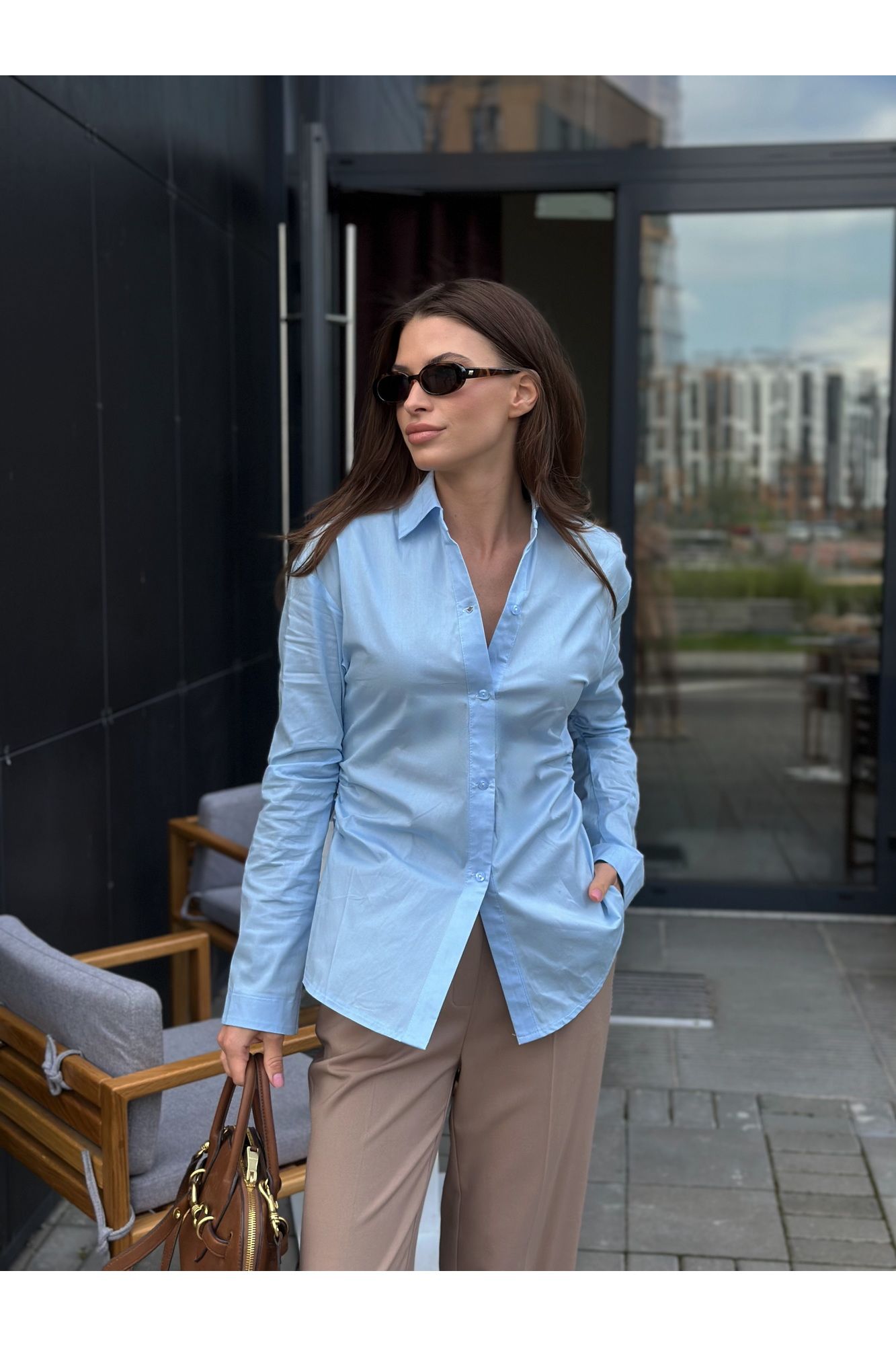 Блузы THE.WOMAN 0350 голубой