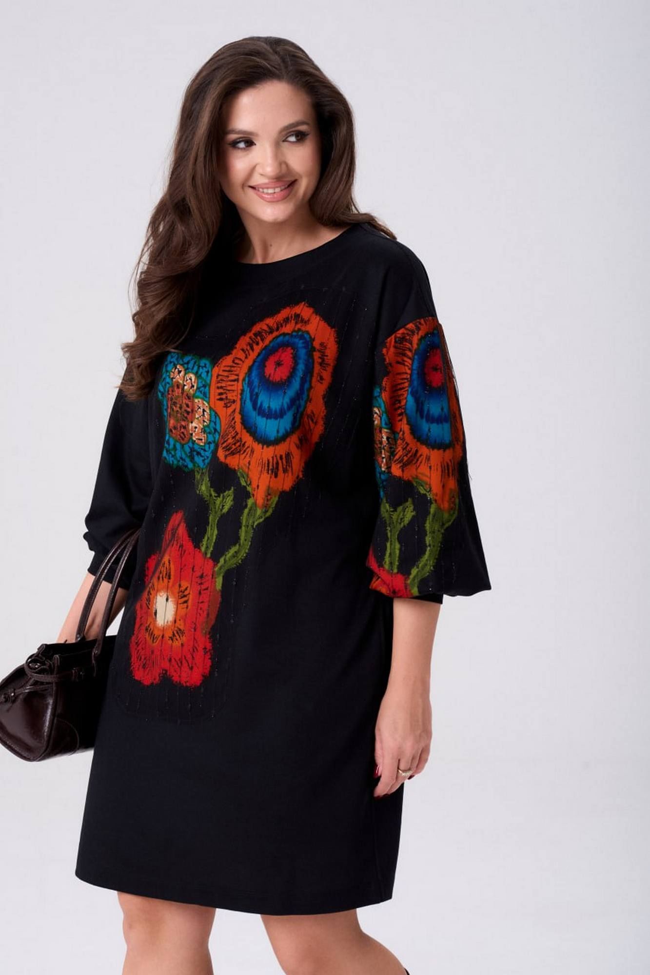 Платья Gizart 5356 оранжевый_зеленый_синий