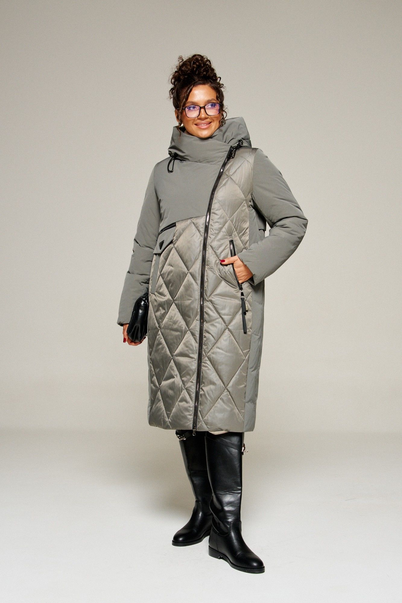 Пальто Beautiful&Free 8023 серый