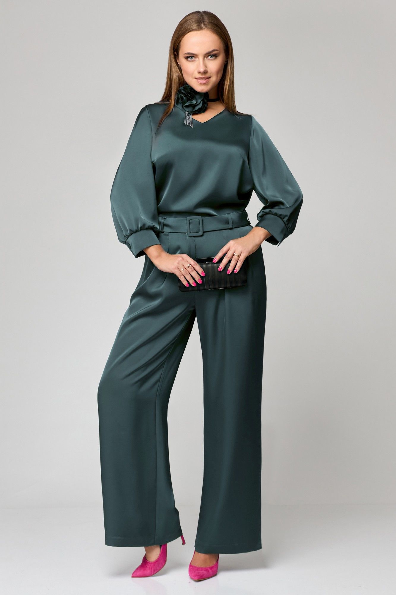 Комплекты брючные Мишель стиль 1160-1 изумрудный