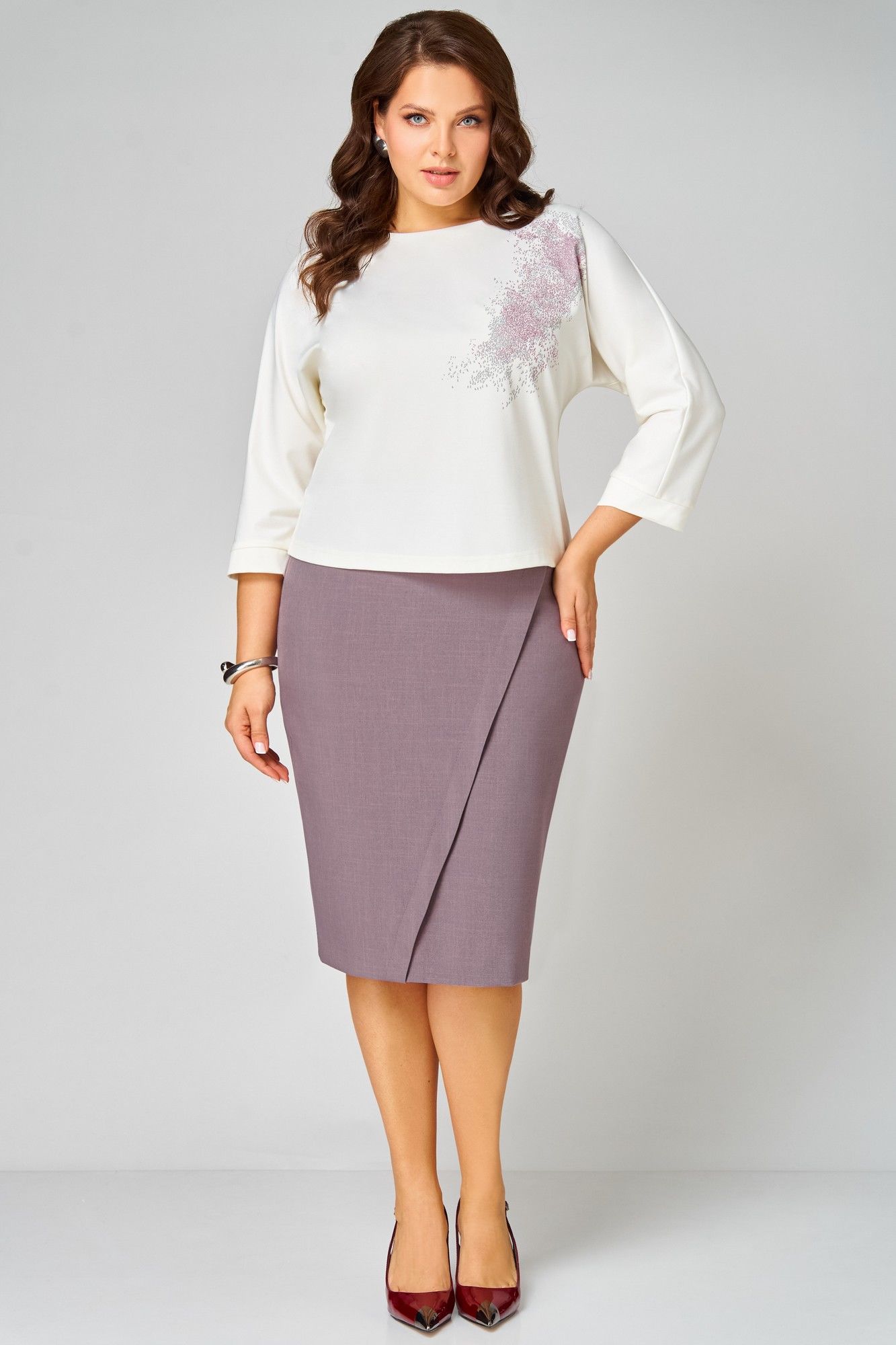 Комплекты юбочные Мишель стиль 1340 молочно-кофейный