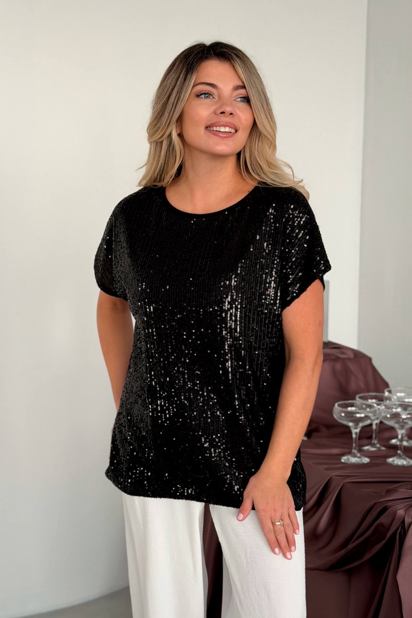 Топы LindaLux 1-194/1 пайетки