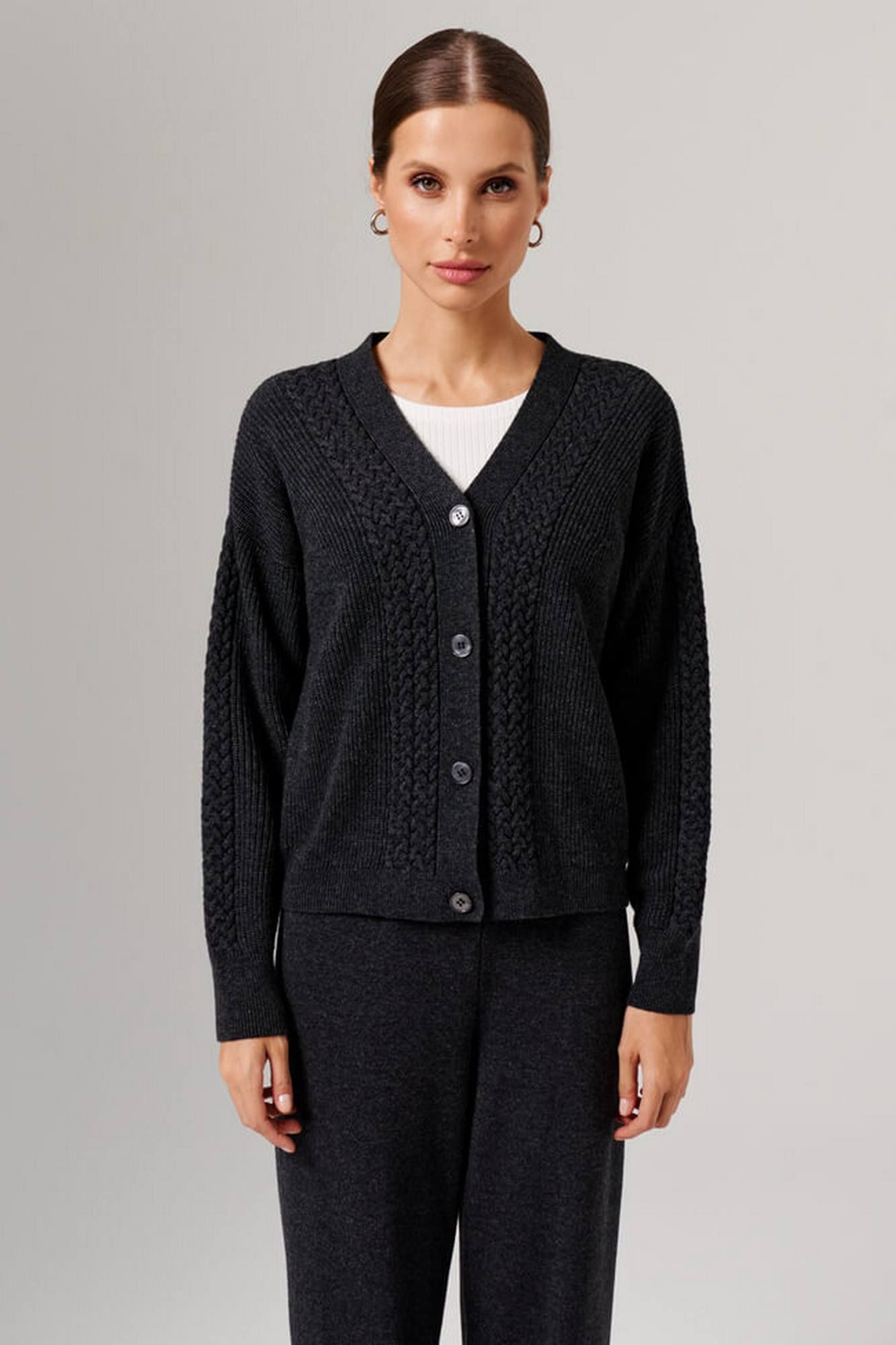 Кардиганы Nelva 1908 темно-серый меланж