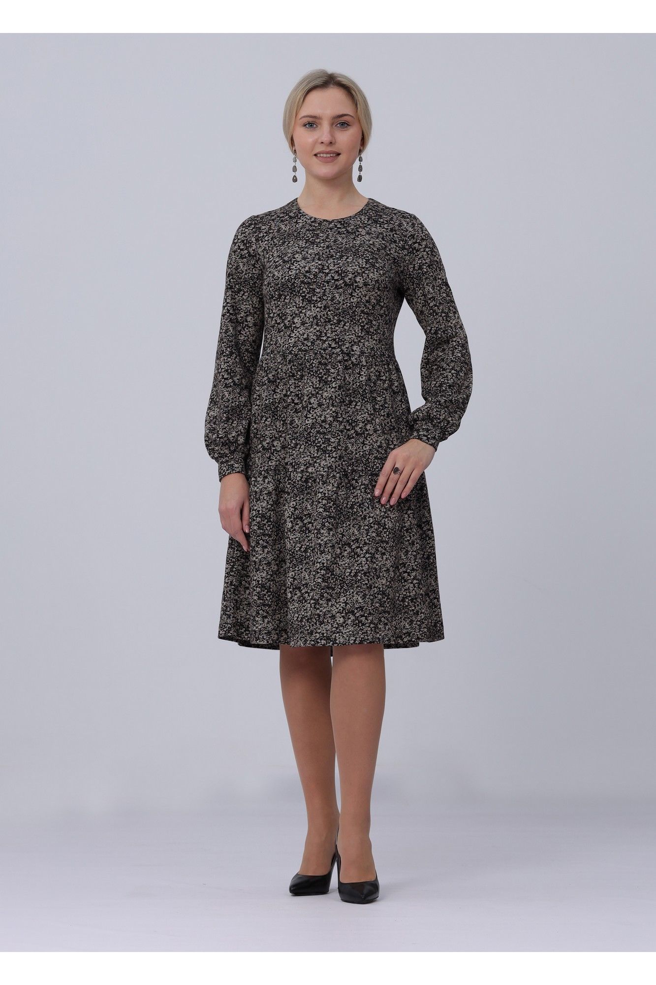 Платья Полинушка 669/3 бежевые цветы