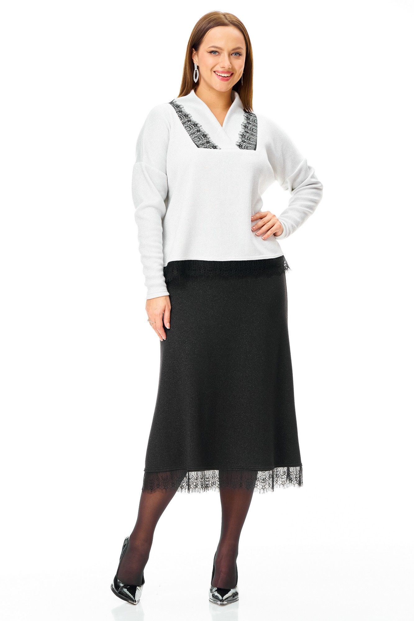 Комплекты юбочные T&N 7722 черный-белый